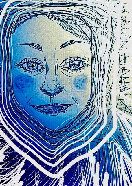 A participant&rsquo;s portrait drawing