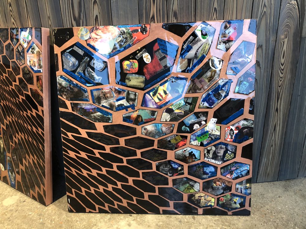 The finished three panel triptych