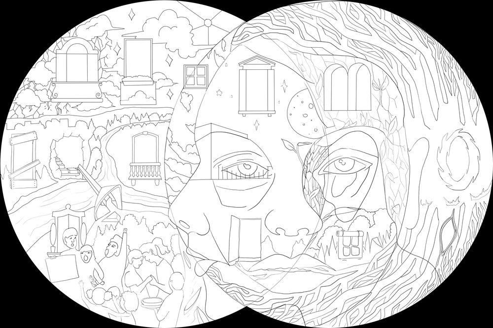 A draft of the mural design