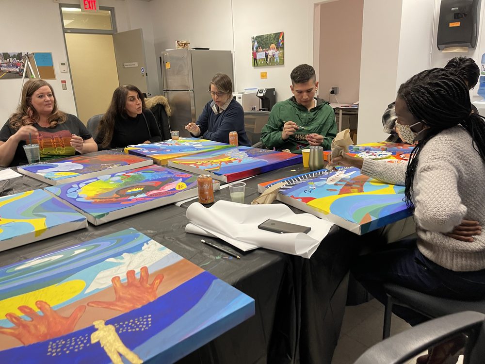 A room painting panels